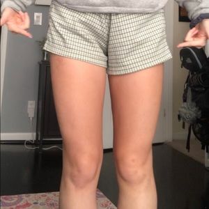 Brandy Melville green plaid Logan shorts